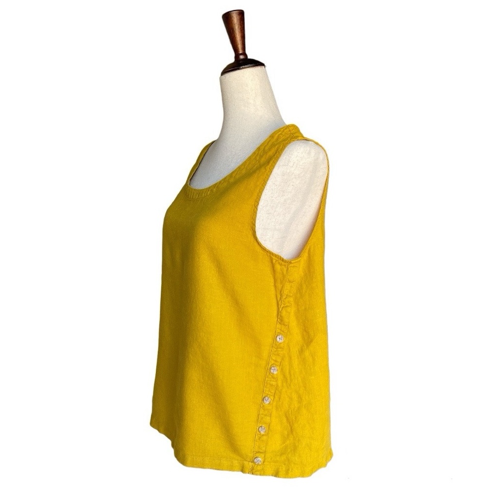 Rachel Roy Linen Sleeveless Top Mustard Yellow Size Medium
